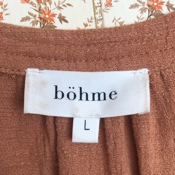 Bohme Campbell Cotton Boho Romper in Russet Brown | Large - Picture 7 of 8